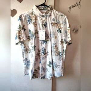 Men's Tropical Print Short Sleeve Shirt